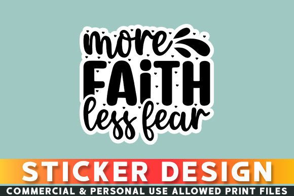 More Faith Less Fear Sticker Design for Real Embroidery Projects