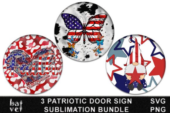 Patriotic Door Sign Bundle SVG Design Review